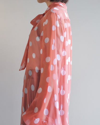DOT SHEER SHIRT DRESS
