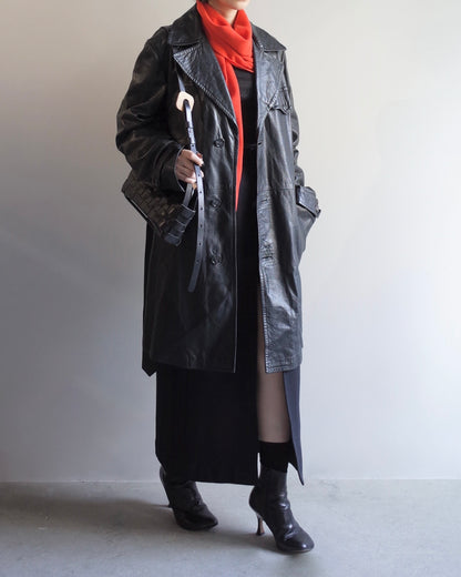 Used / LEATHER STORM COAT