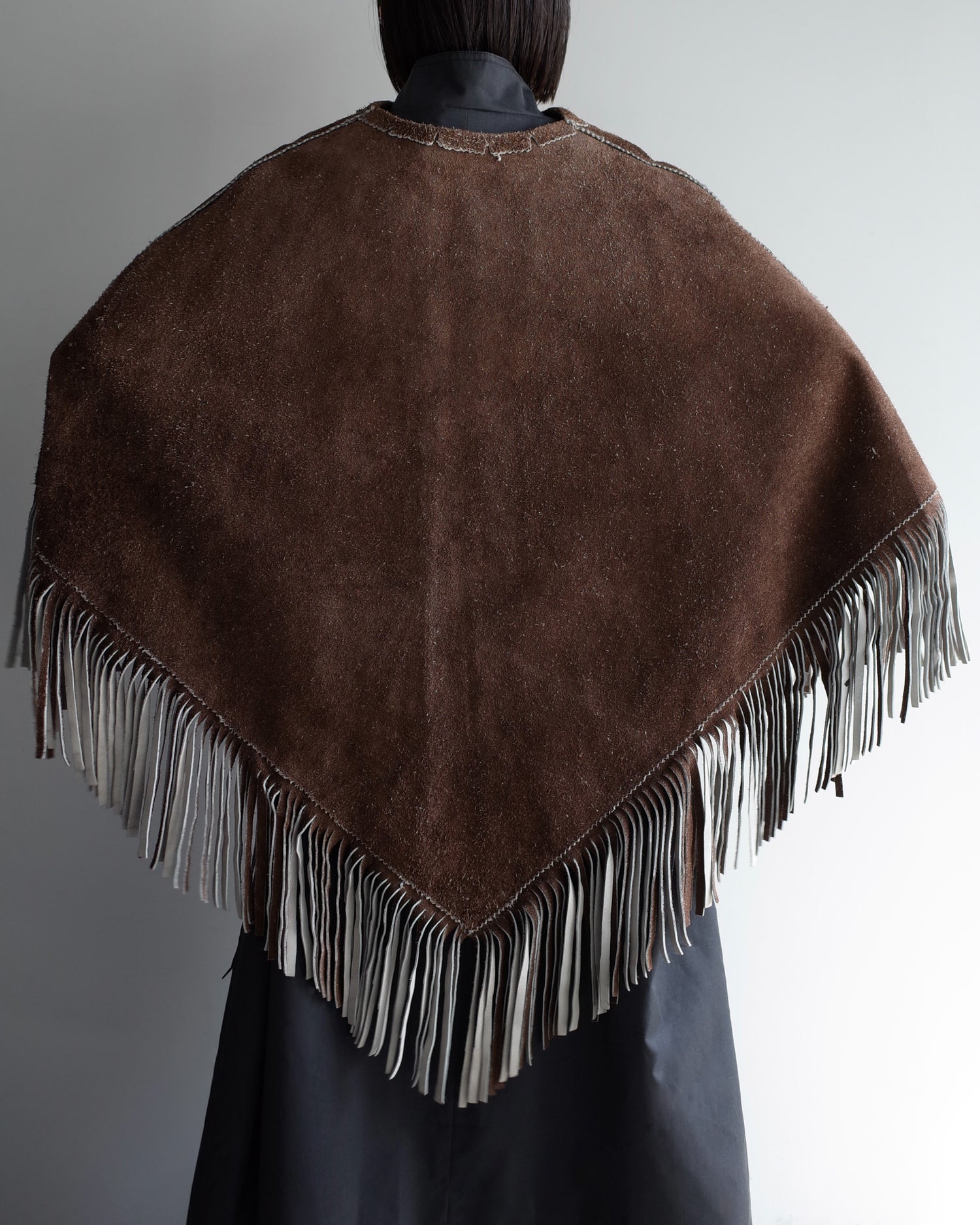 Used / LEATHER PONCHO
