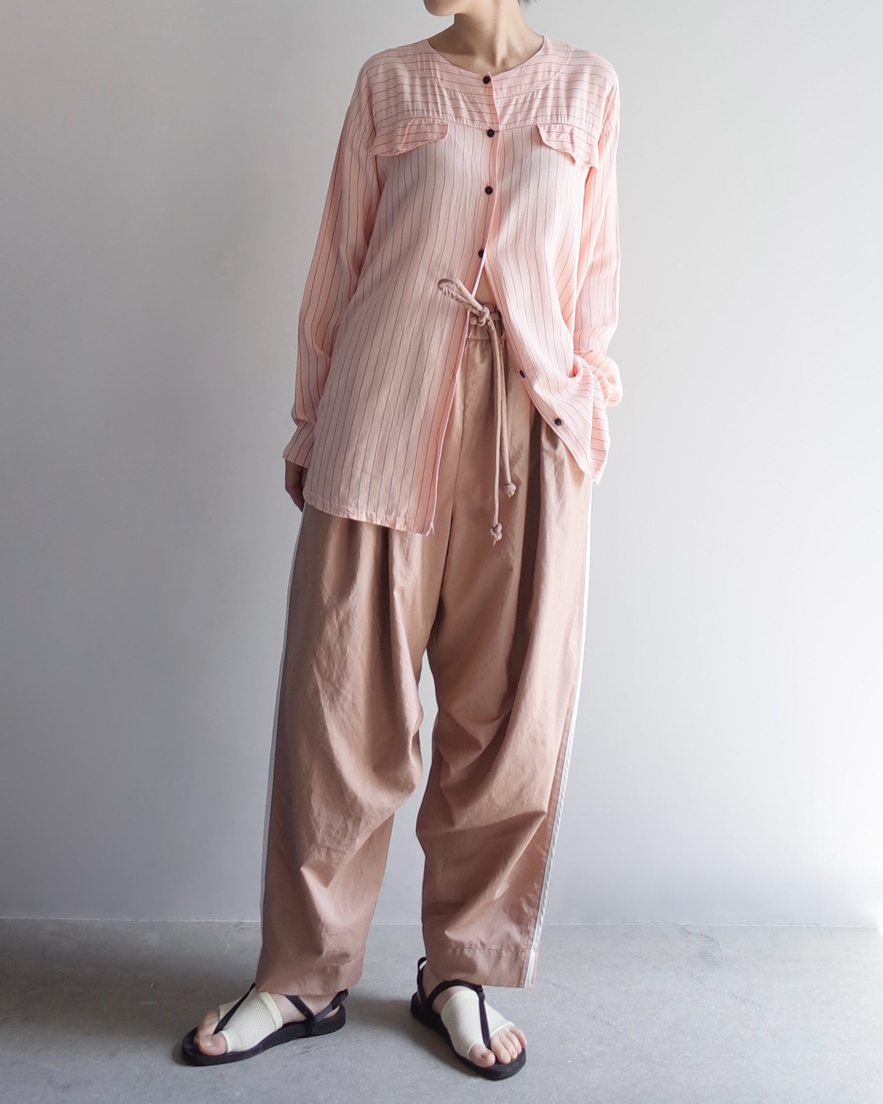 Used / NOCOLLAR STRIPE SHIRT