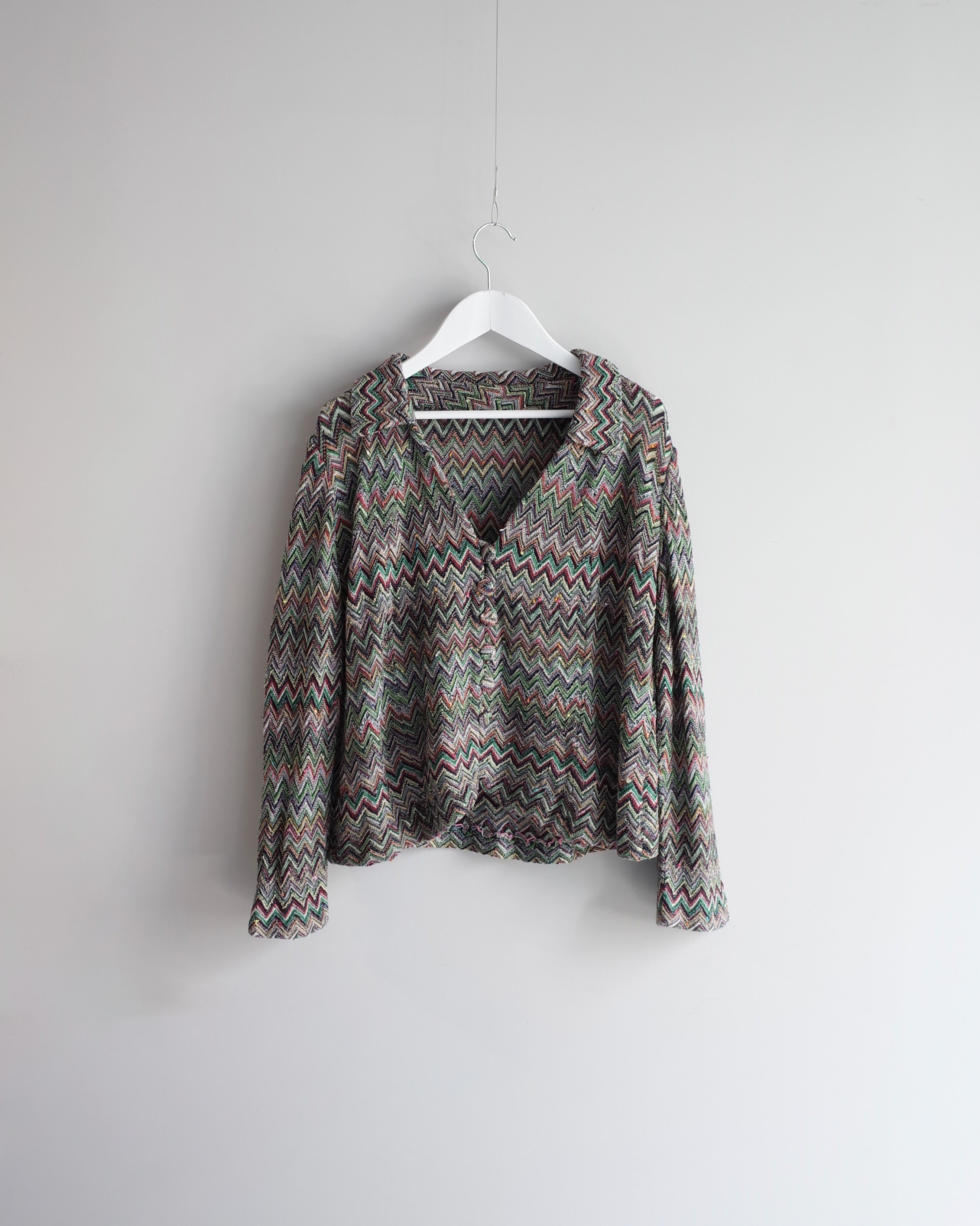 Used  / CHEVRON KNIT JACKET