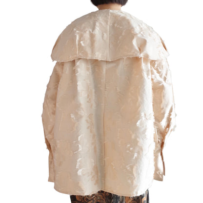 JACQUARD LEAF COLLAR BLOUSE