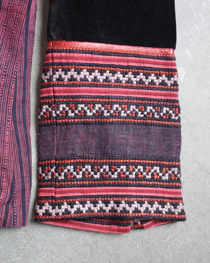 Used / ETHNIC PATTERN VELOUR JACKET
