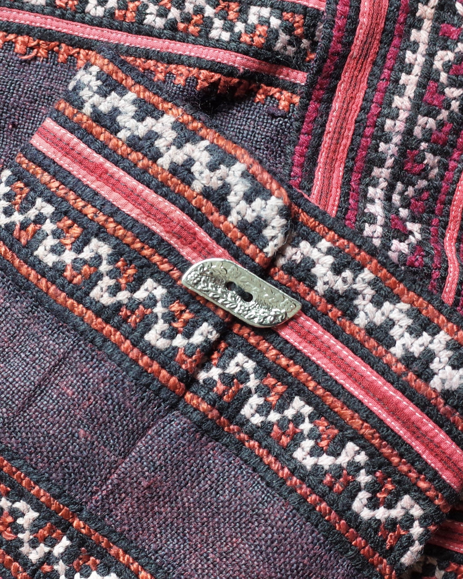 Used / ETHNIC PATTERN VELOUR JACKET