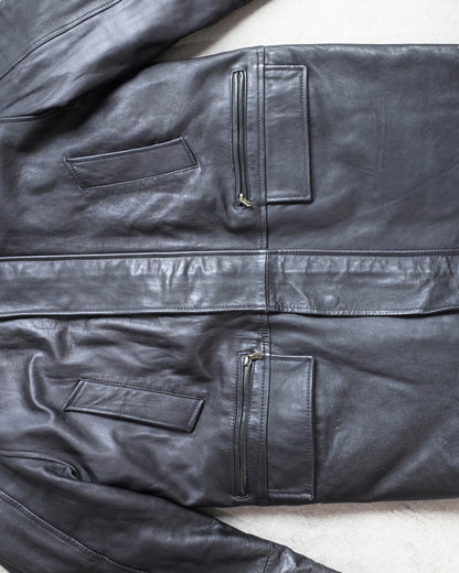 Used / HOODIED LEATHER JACKET