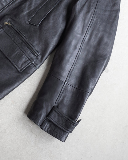 Used / HOODIED LEATHER JACKET