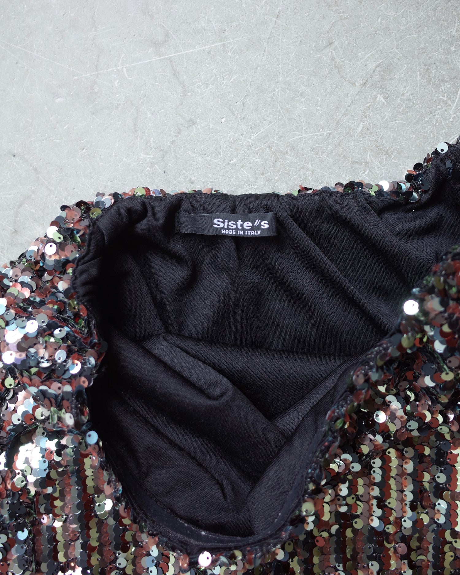 Used / SEQUINS BARE TOP ONEPIECE