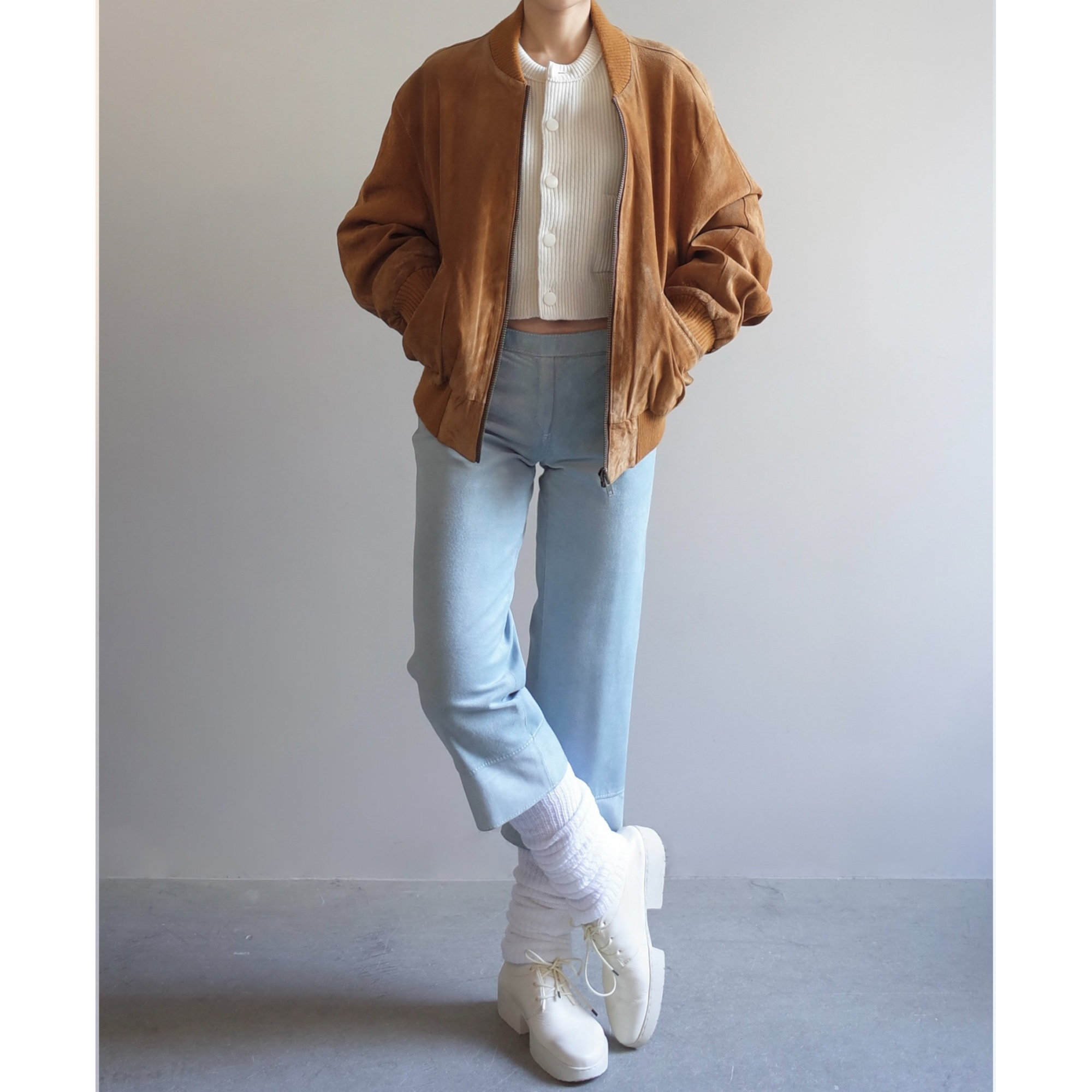 Used / CROPPED LEATHER PANTS