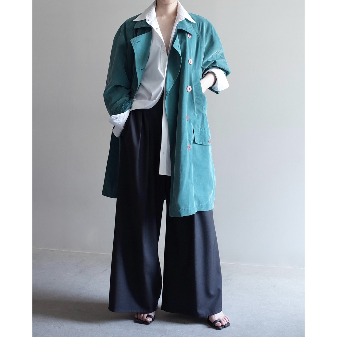 ★Used / MOLESKIN HALF TRENCH COAT