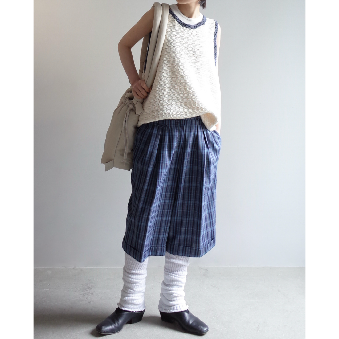 Used  / CHECK HALF PANTS