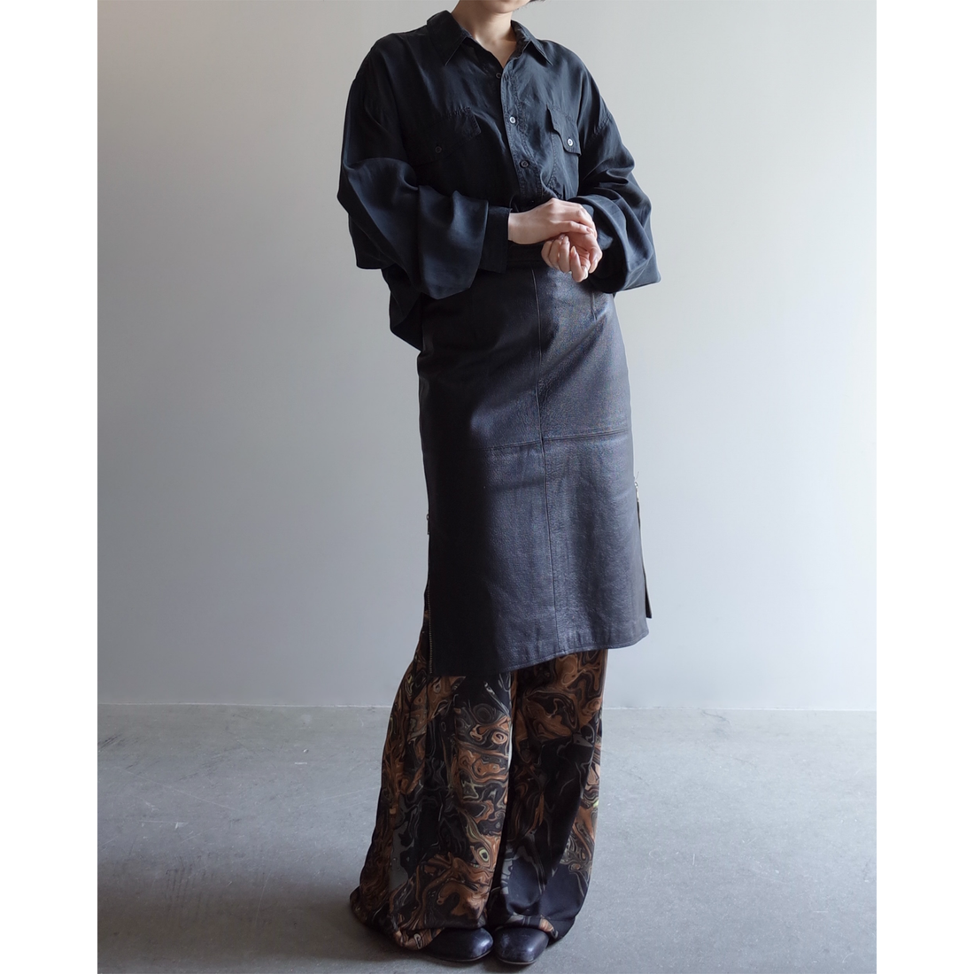 Used  / LEATHER SKIRT