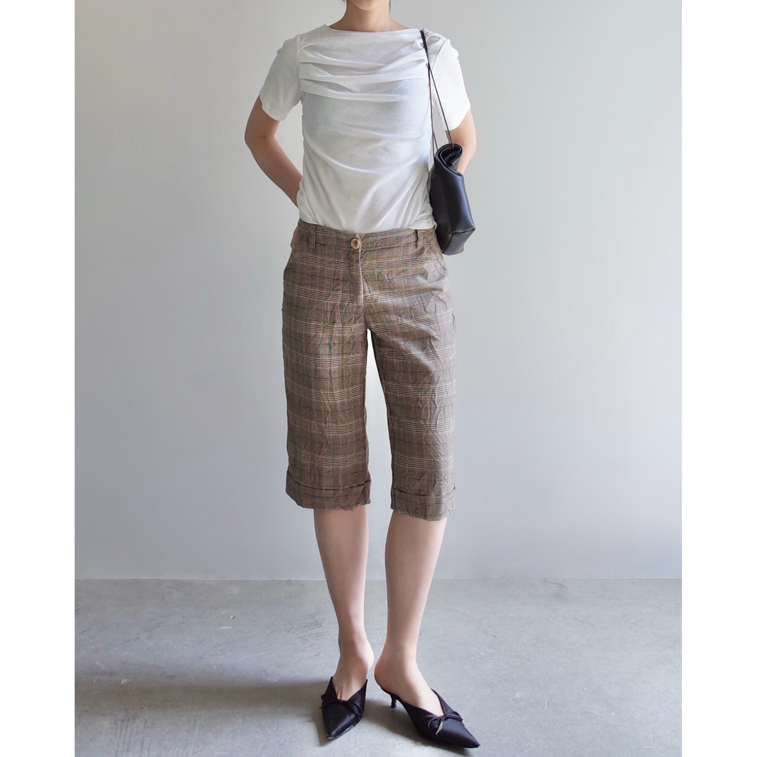 Used / HAND WASHED CHECK HALF PANTS