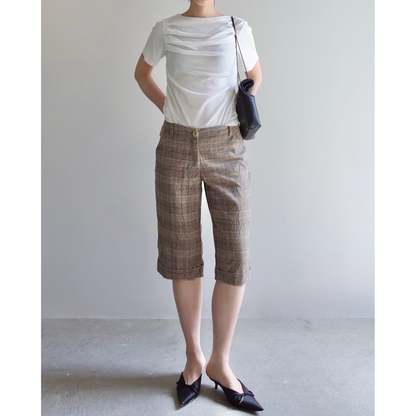 Used / HAND WASHED CHECK HALF PANTS