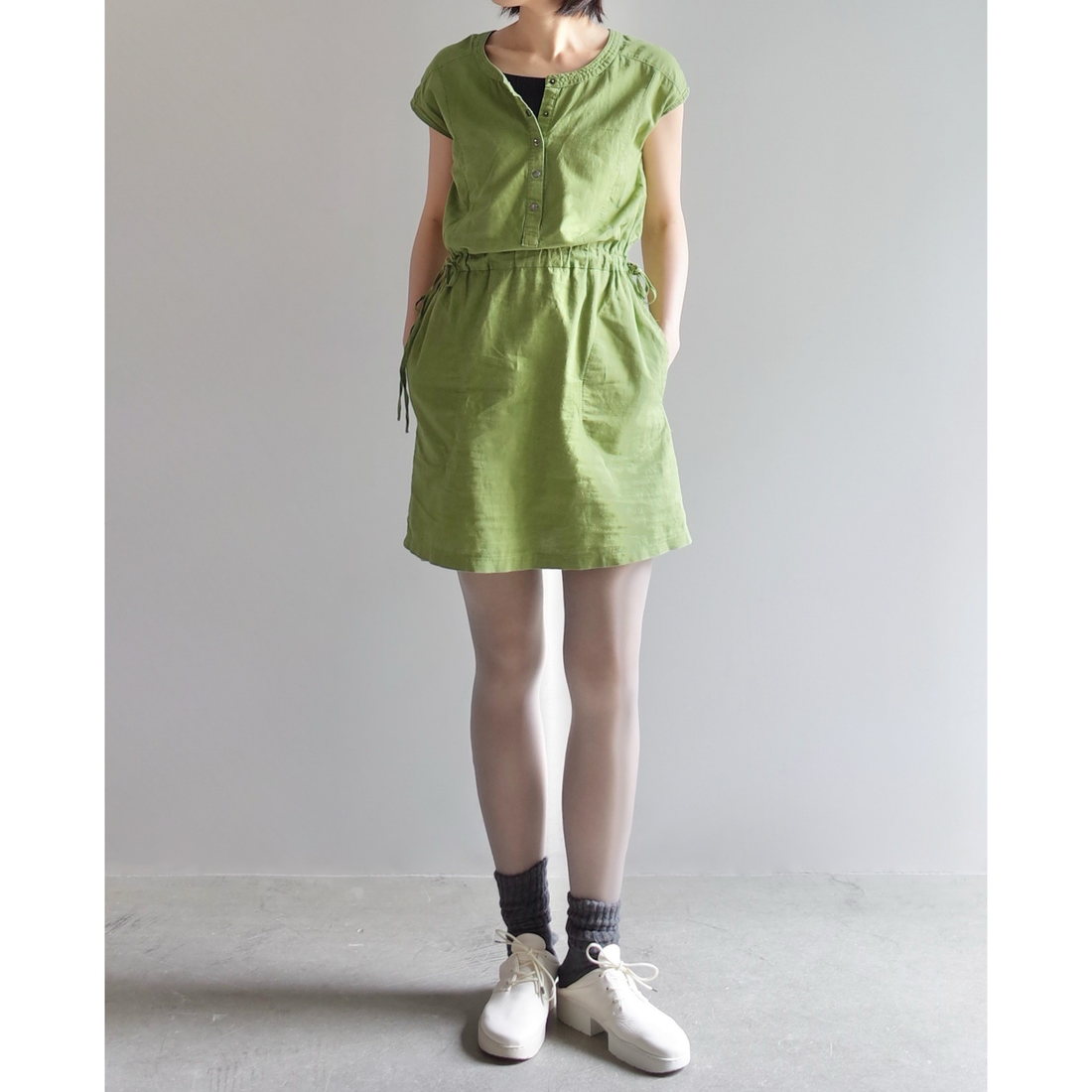 Used / WEST GATHER NO SLEEVE ONEPIECE