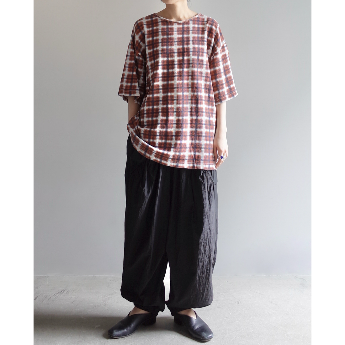 Used / CHECK PATTERN HALF SLEEVE SHIRT