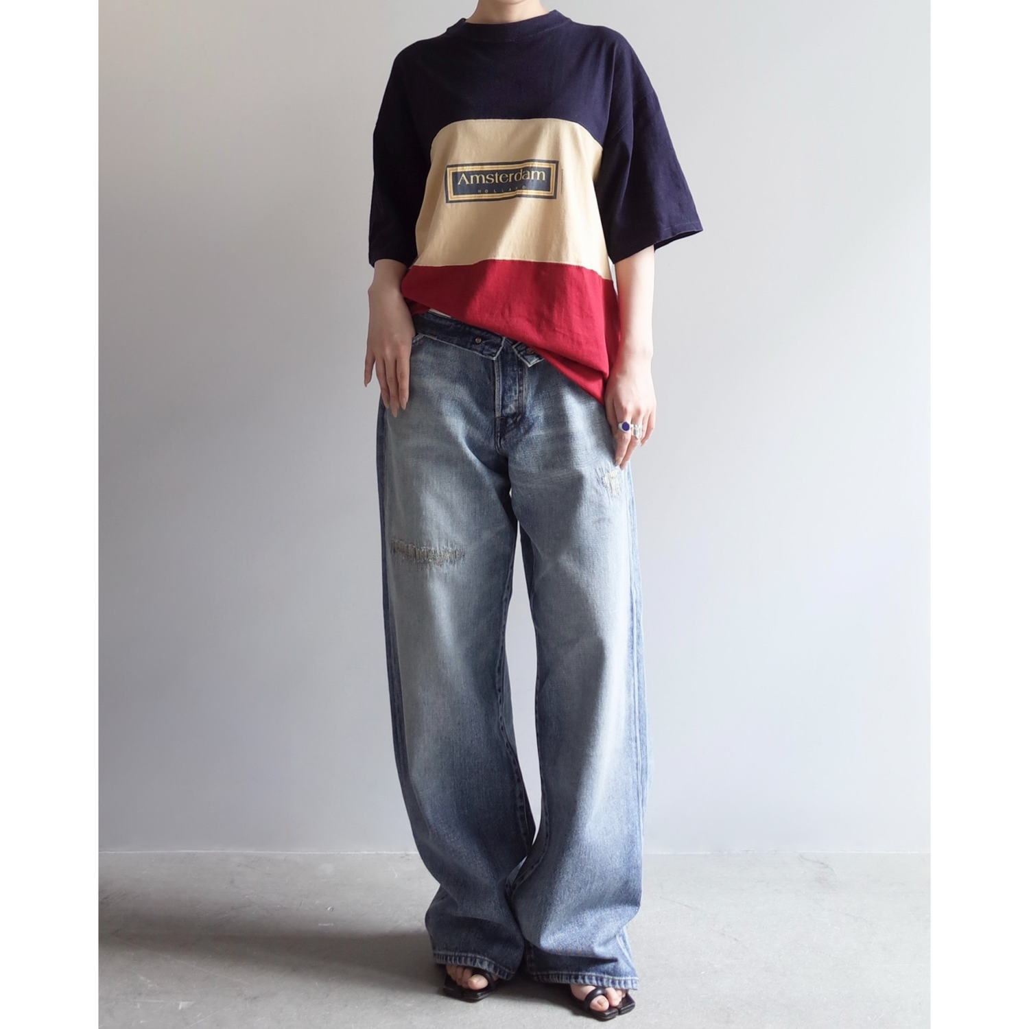 Used / PANEL BOARDER T-SHIRT