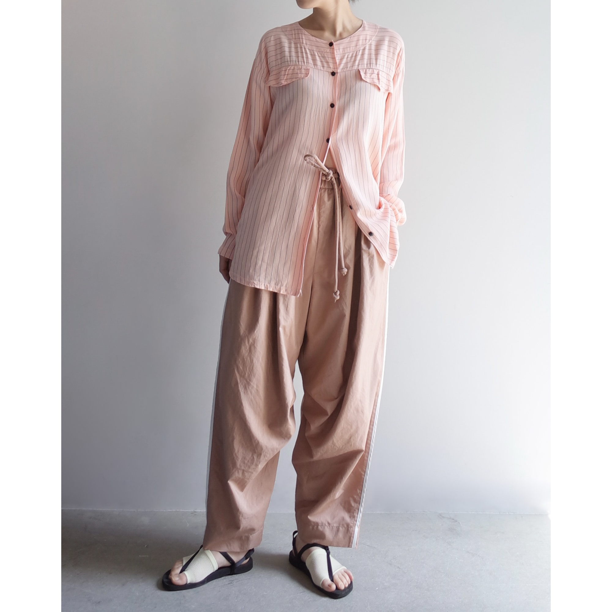 Used / NOCOLLAR STRIPE SHIRT