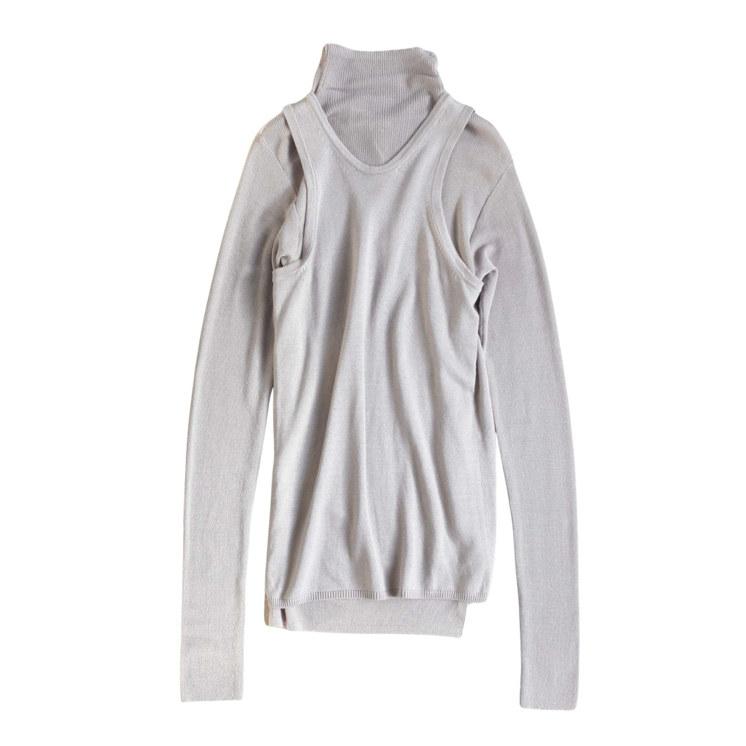 VEST COMBO RIB TURTLENECK