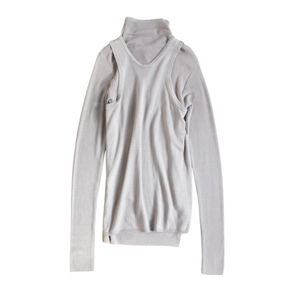 VEST COMBO RIB TURTLENECK
