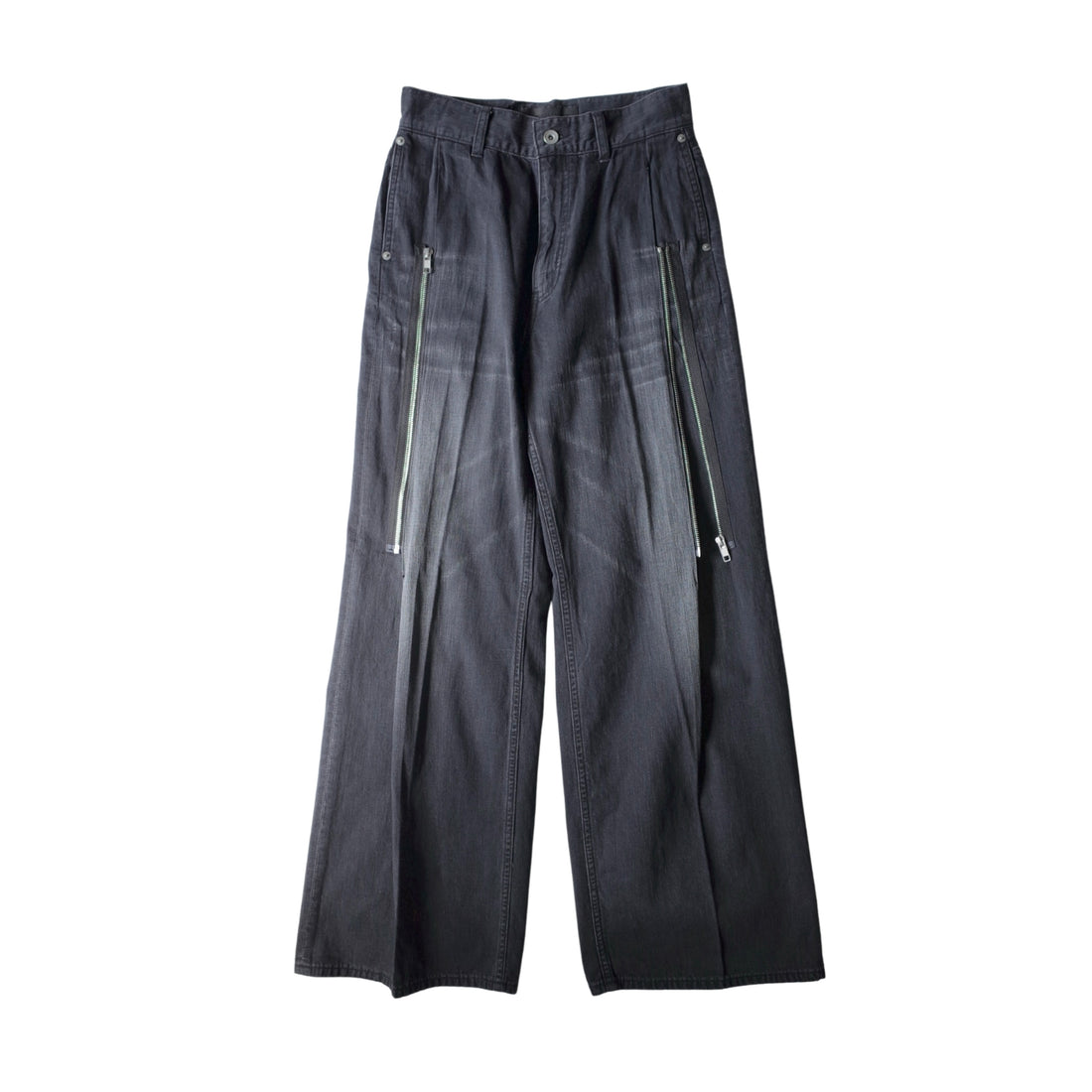 ZIPPED DENIM TROUSERS