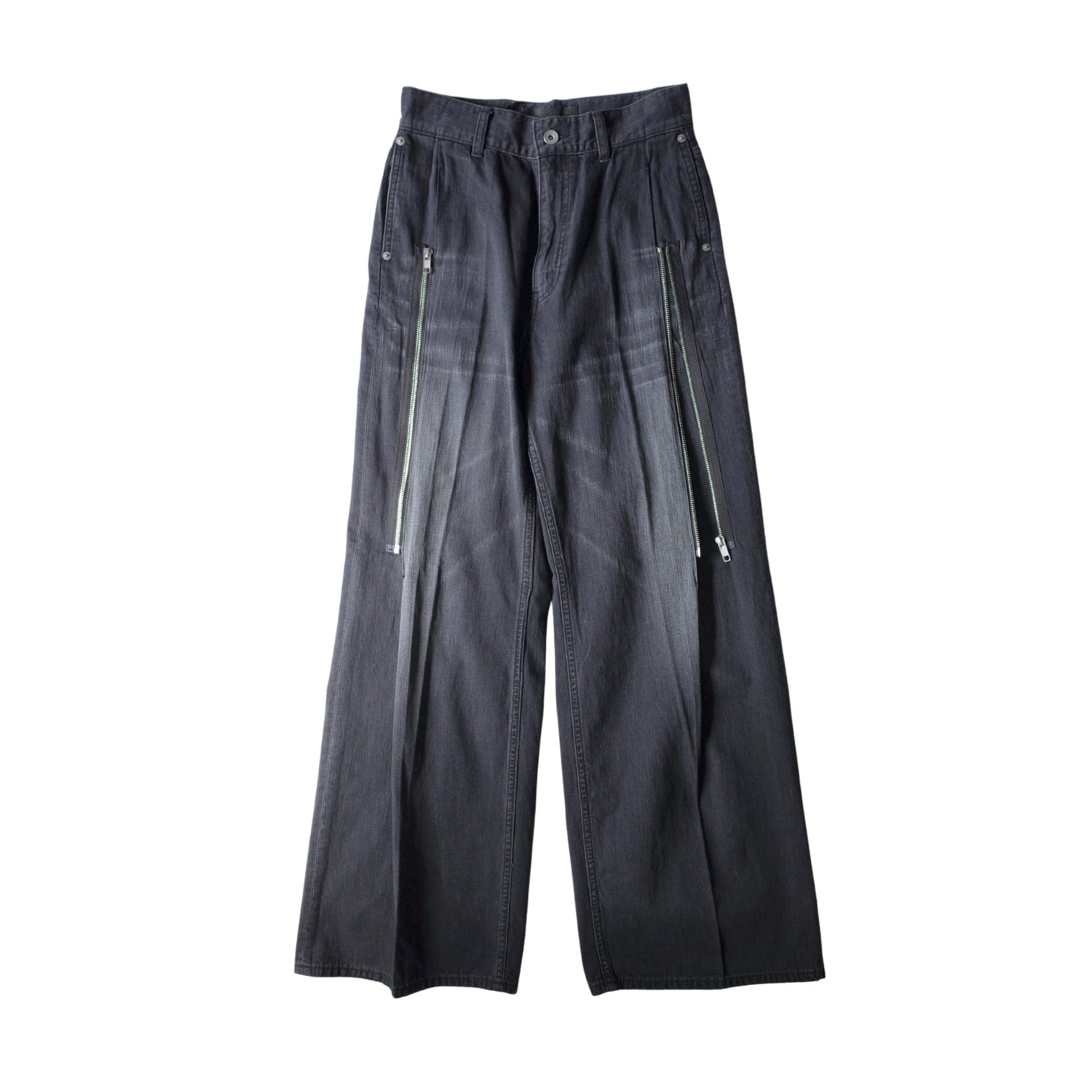 ZIPPED DENIM TROUSERS