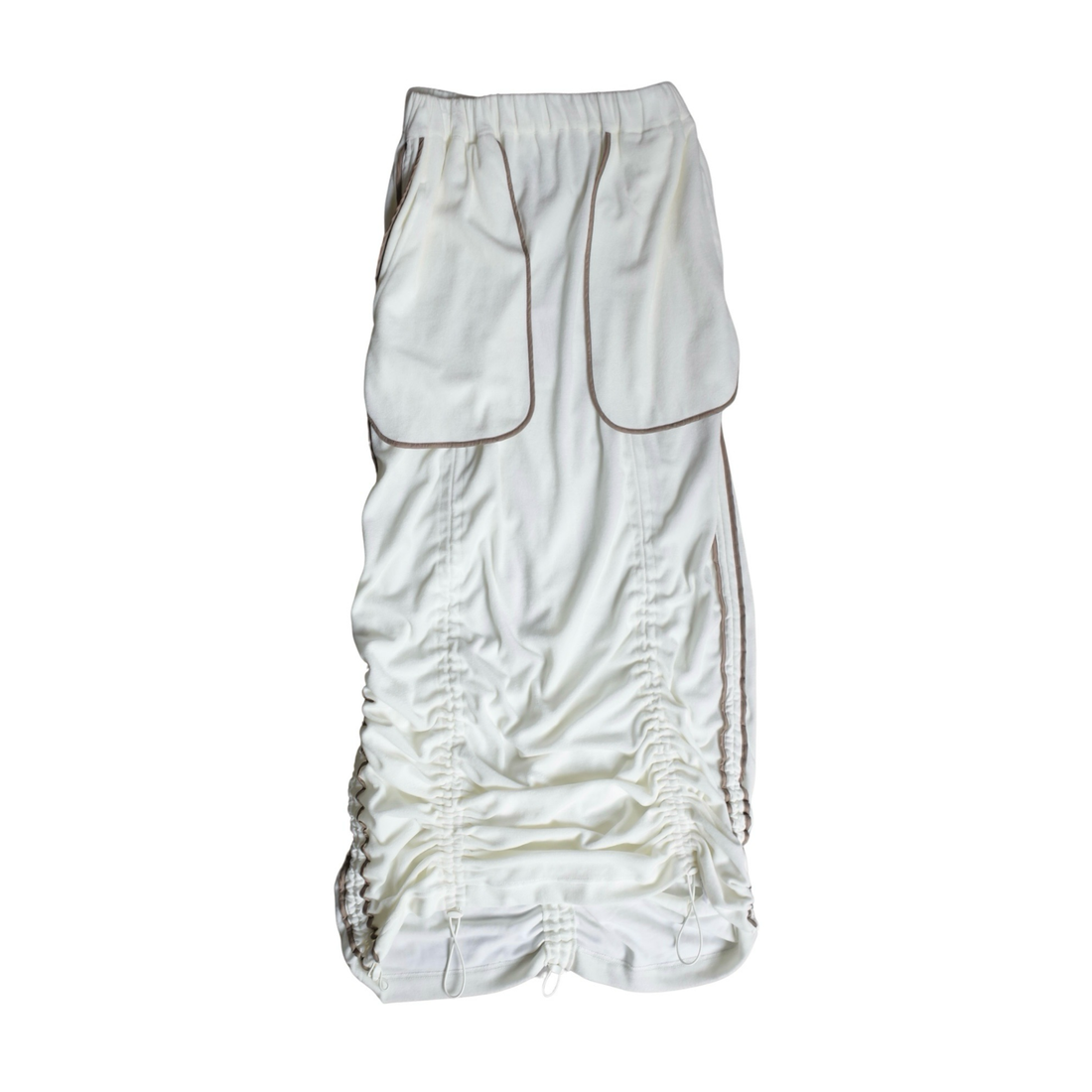 PILE GATHER CUT SKIRT