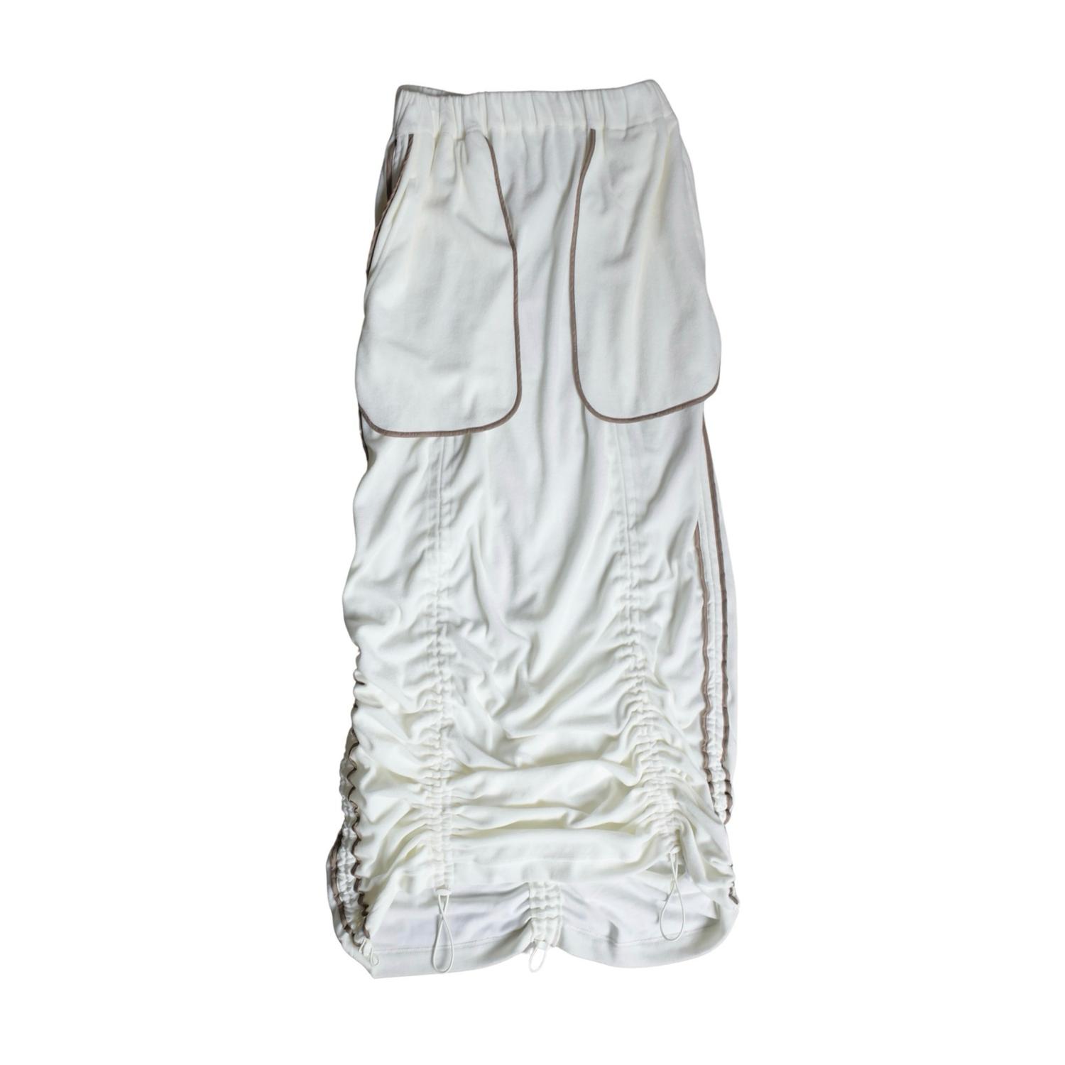 PILE GATHER CUT SKIRT