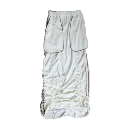 PILE GATHER CUT SKIRT