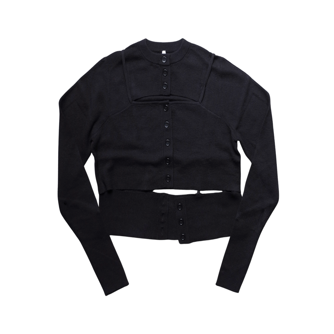 RIB LAYERED CARDIGAN
