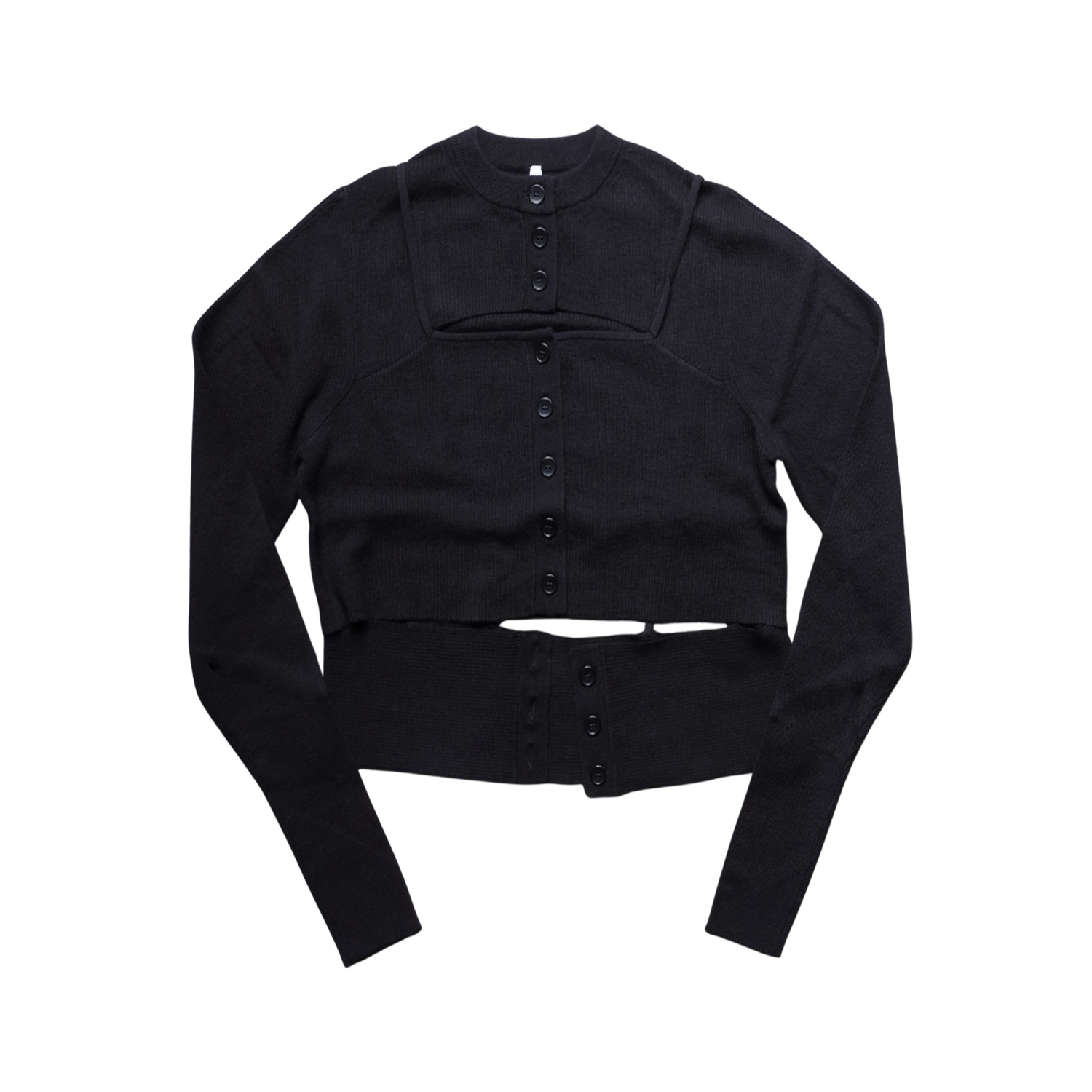RIB LAYERED CARDIGAN
