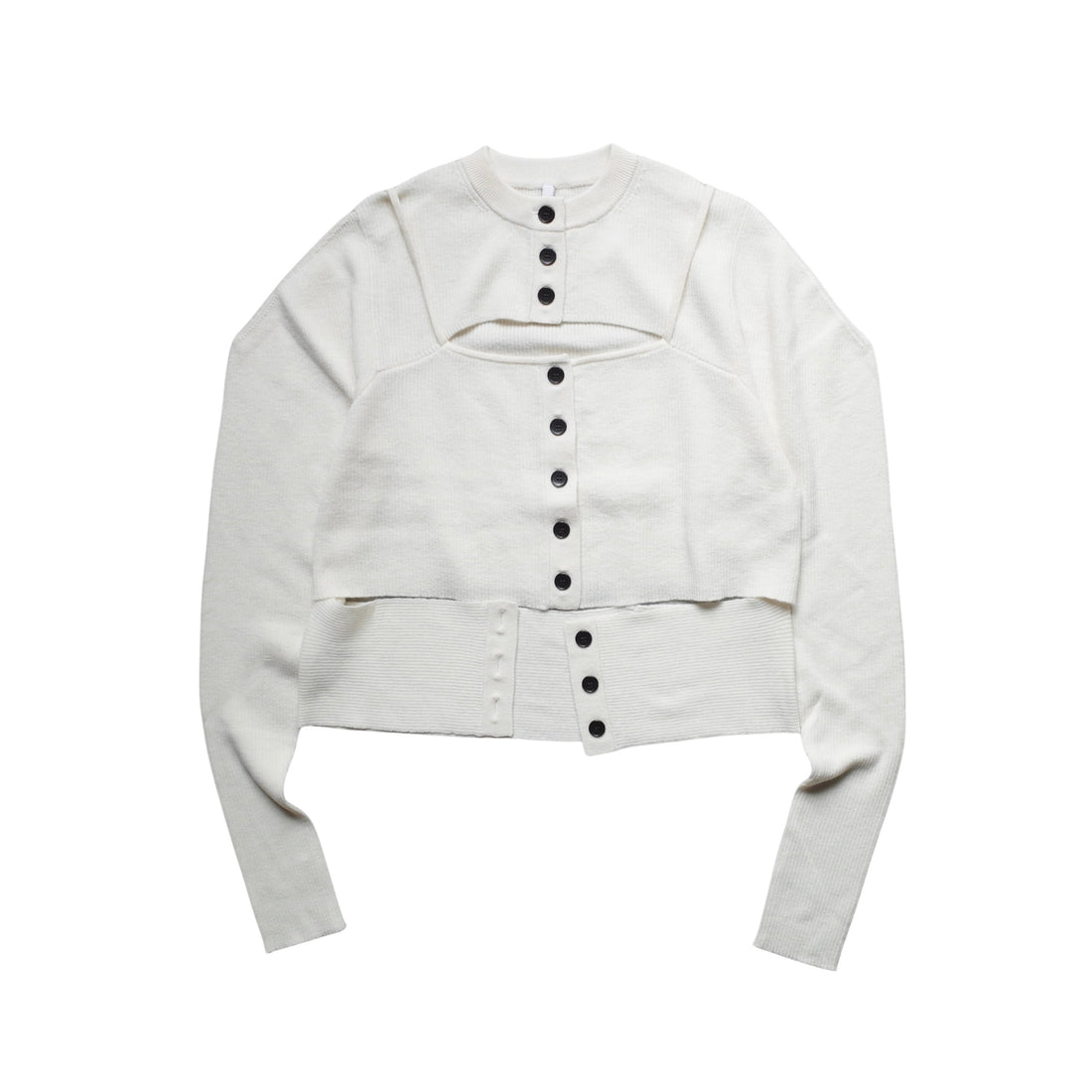 RIB LAYERED CARDIGAN