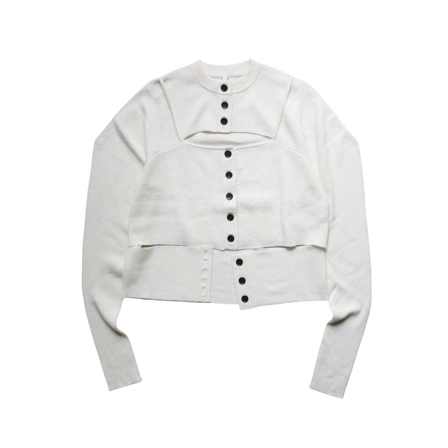 RIB LAYERED CARDIGAN