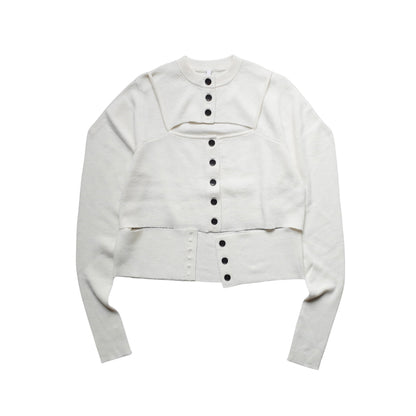 RIB LAYERED CARDIGAN