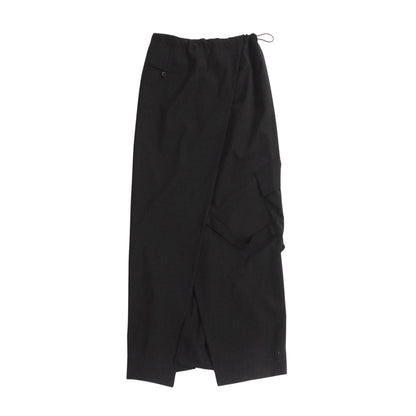 WOOL BLEND WRAP SKIRT