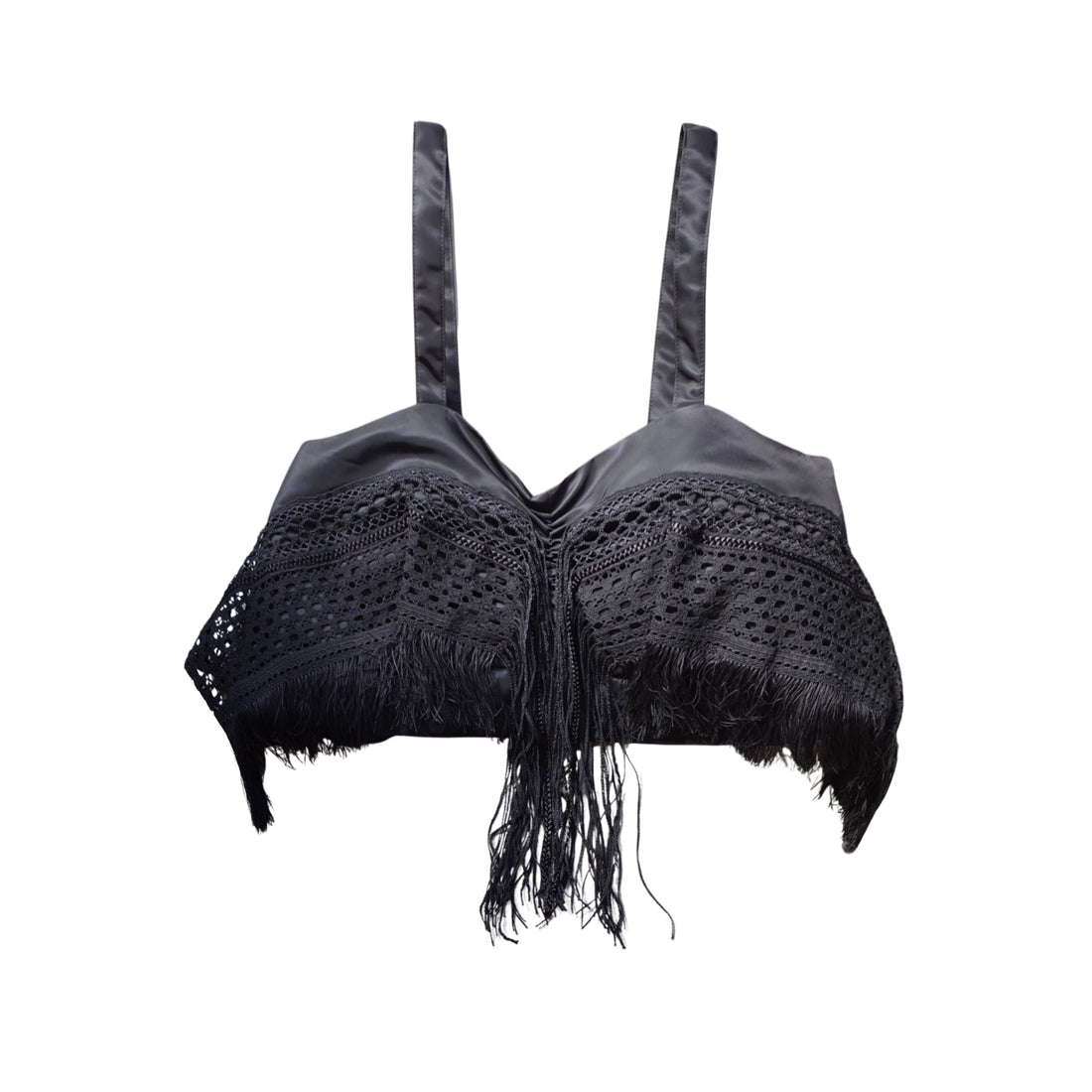 TORSION LACE TRIM NYLON CAMI TOPS